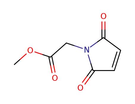 Molecular Structure of 164025-07-4 ((2,5-dioxo-2,5-dihydro-pyrrol-1-yl)acetic acid Methyl ester)