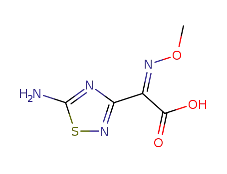 Molecular Structure of 72217-12-0 (2-(5-Amino-1,2,4-thiadiazol-3-yl)-2-(methoxyimino)acetic acid)
