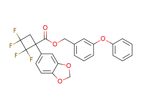 Molecular Structure of 72370-93-5 (Cyclobutanecarboxylic acid,
1-(1,3-benzodioxol-5-yl)-2,2,3,3-tetrafluoro-, (3-phenoxyphenyl)methyl
ester)
