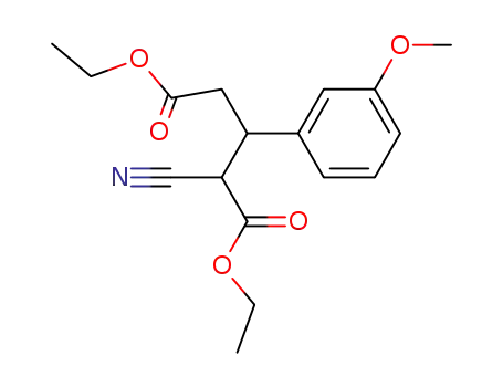 Molecular Structure of 61527-85-3 (Pentanedioic acid, 2-cyano-3-(3-methoxyphenyl)-, diethyl ester)