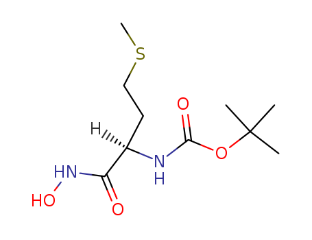 Molecular Structure of 123855-64-1 (Carbamic acid, [(1R)-1-[(hydroxyamino)carbonyl]-3-(methylthio)propyl]-,
1,1-dimethylethyl ester)