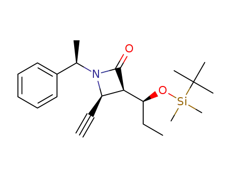 Molecular Structure of 204775-78-0 ((3R,4S)-3-[(S)-1-(tert-butyldimethylsilyloxy)propyl]-1-[(R)-1-phenylethyl]-4-ethynyl-2-azetidinone)