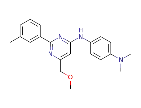 Molecular Structure of 438247-50-8 (4-(4-Dimethylaminoanilino)-6-(methoxymethyl)-2-(3-methylphenyl)pyrimidine)