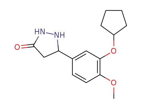 Molecular Structure of 145743-47-1 (5-[3-(CYCLOPENTYLOXY)-4-METHOXYPHENYL]PYRAZOLIDIN-3-ONE)