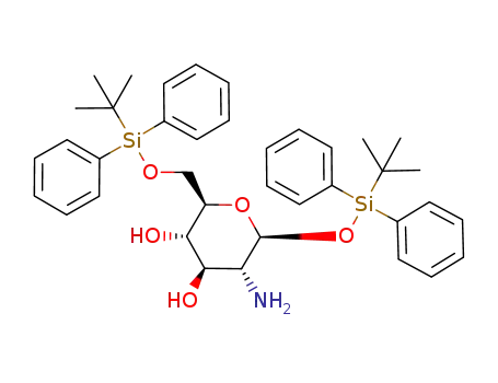 Molecular Structure of 1071823-03-4 (2-amino-1,6-di-O-(tert-butyldiphenylsilyl)-2-deoxy-β-D-glucopyranose)