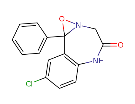 Molecular Structure of 27090-87-5 (8-chloro-9b-phenyl-5,9b-dihydro-benzo[<i>f</i>]oxazirino[2,3-<i>d</i>][1,4]diazepin-4-one)