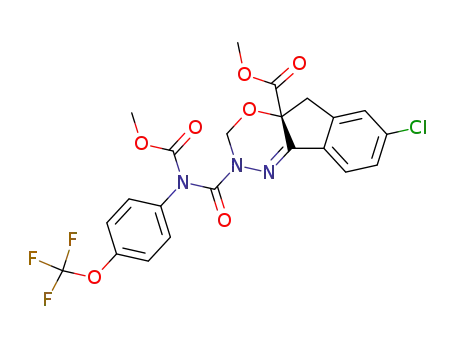 Indeno[1,2-e][1,3,4]oxadiazine-4a(3H)-carboxylic acid, 7-chloro-2,5-dihydro-2-[[(methoxycarbonyl)[4-(trifluoromethoxy)phenyl]amino]carbonyl]-, methyl ester