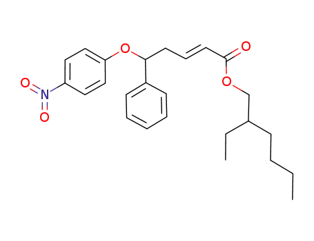 Molecular Structure of 1046862-47-8 ((E)-2-ethylhexyl 5-(4-nitrophenoxy)-5-phenylpent-2-enoate)