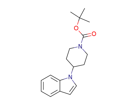 Molecular Structure of 170364-89-3 (4-(1H-Indol-1-yl)-1-piperidinecarboxylic acid tert-butyl ester)