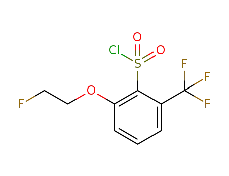 Molecular Structure of 1176126-32-1 (2-(2-fluoroethoxy)-6-trifluoromethylbenzenesulfonyl chloride)
