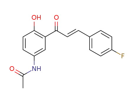 Molecular Structure of 1245282-59-0 ((E)-N-(3-(3-(4-fluorophenyl)acryloyl)-4-hydroxyphenyl)acetamide)