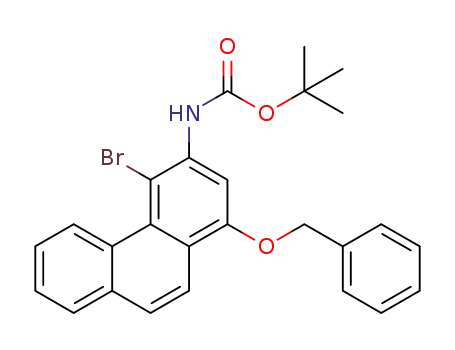 Molecular Structure of 1187567-14-1 (1-(benzyloxy)-4-bromo-3-((tert-butyloxycarbonyl)-amino)phenanthrene)