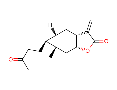 1748-81-8,Carabrone,2H-Cyclopropa[f]benzofuran-2-one,octahydro-5a-methyl-3-methylene-5-(3-oxobutyl)- (8CI);2H-Cyclopropa[f]benzofuran-2-one,octahydro-5a-methyl-3-methylene-5-(3-oxobutyl)-, [3aR-(3aa,4aa,5a,5aa,6aa)]-; 3-Norcaraneacetic acid, 4-hydroxy-6-methyl-a-methylene-7-(3-oxobutyl)-, g-lactone (7CI); Carabron;Carabrone; Caropesia lactone
