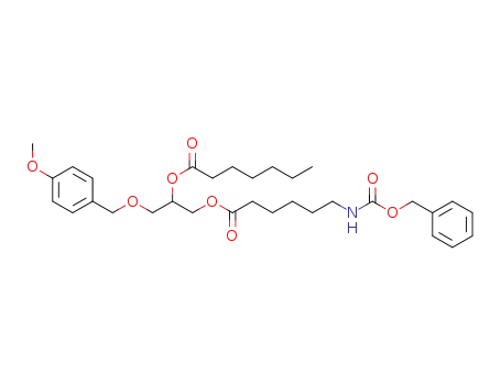 Molecular Structure of 1384866-10-7 (16-(4-methoxyphenyl)-3,10-dioxo-1-phenyl-2,11,15-trioxa-4-azahexadecan-13-yl heptanoate)