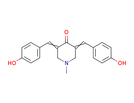 Molecular Structure of 142808-53-5 (4-Piperidinone, 3,5-bis[(4-hydroxyphenyl)methylene]-1-methyl-)