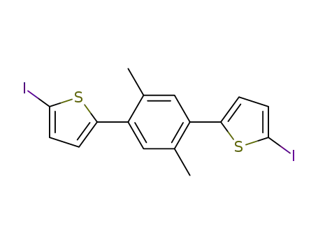 Molecular Structure of 1379804-09-7 (5,5'-(2,5-dimethyl-1,4-phenylene)bis(2-iodothiophene))
