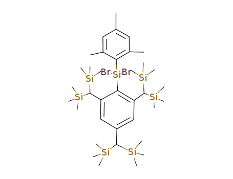 Molecular Structure of 151545-13-0 (Silane,
[[2-[dibromo(2,4,6-trimethylphenyl)silyl]-1,3,5-benzenetriyl]trimethylidyne
]hexakis[trimethyl-)