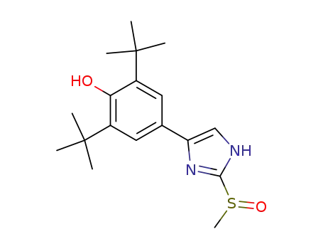 Molecular Structure of 84203-48-5 (Phenol,
2,6-bis(1,1-dimethylethyl)-4-[2-(methylsulfinyl)-1H-imidazol-4-yl]-)