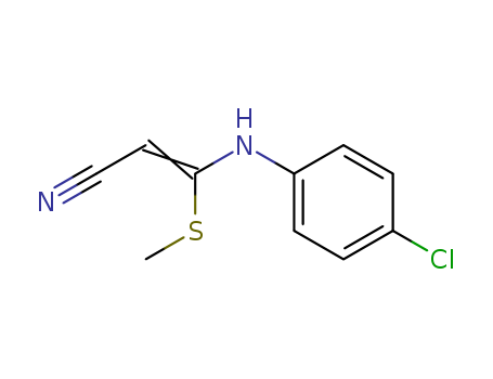 Molecular Structure of 113966-67-9 (2-Propenenitrile, 3-[(4-chlorophenyl)amino]-3-(methylthio)-)