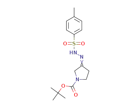Molecular Structure of 1510865-62-9 (tert-butyl 3-(2-tosylhydrazono)-pyrrolidine-1-carboxylate)
