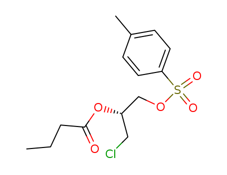 Molecular Structure of 102130-00-7 (Butanoic acid, 1-(chloromethyl)-2-[[(4-methylphenyl)sulfonyl]oxy]ethyl
ester, (R)-)