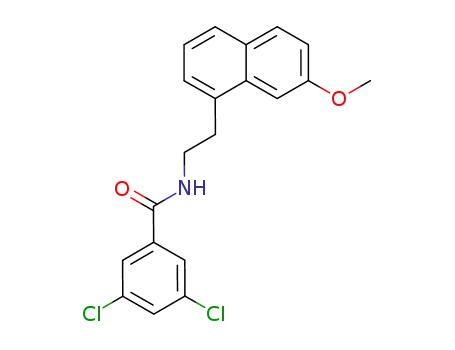Molecular Structure of 138112-91-1 (3,5-dichloro-N-[2-(7-methoxynaphthalen-1-yl)ethyl]benzamide)