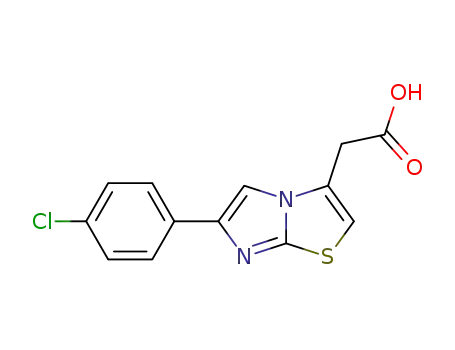 Molecular Structure of 68347-92-2 (6-(4'-chlorophenyl)imidazo<2,1-b>thiazole-3-acetic acid)