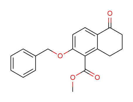 Molecular Structure of 59604-98-7 (1-Naphthalenecarboxylic acid,
5,6,7,8-tetrahydro-5-oxo-2-(phenylmethoxy)-, methyl ester)
