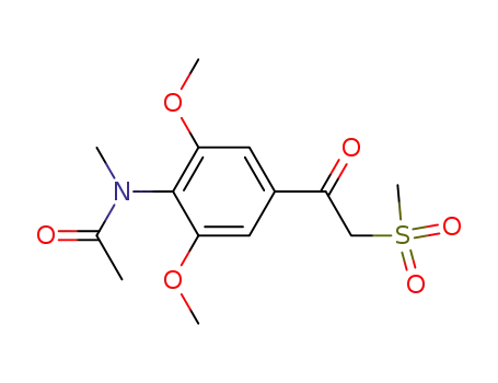 Molecular Structure of 56066-17-2 (Acetamide,
N-[2,6-dimethoxy-4-[(methylsulfonyl)acetyl]phenyl]-N-methyl-)