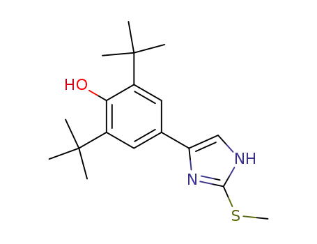 Molecular Structure of 84203-46-3 (Phenol, 2,6-bis(1,1-dimethylethyl)-4-[2-(methylthio)-1H-imidazol-4-yl]-)
