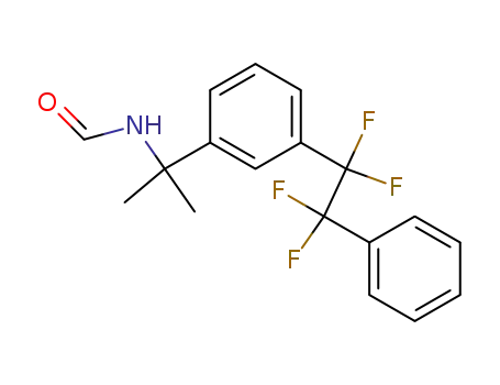 Molecular Structure of 40396-57-4 (Formamide,
N-[1-methyl-1-[3-(1,1,2,2-tetrafluoro-2-phenylethyl)phenyl]ethyl]-)