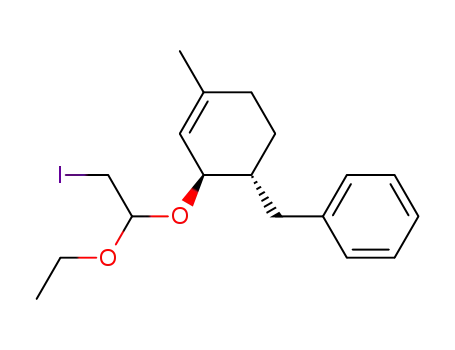 Molecular Structure of 144963-79-1 (trans-4-benzyl-3-<(ξ)-1-ethoxy-2-iodoethoxy>-1-methylcyclohexene)