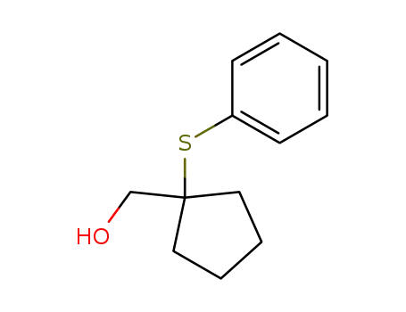 Molecular Structure of 57557-47-8 (Cyclopentanemethanol, 1-(phenylthio)-)