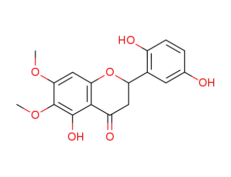 Molecular Structure of 161748-44-3 ((2S)-2-(2,5-dihydroxyphenyl)-5-hydroxy-6,7-dimethoxy-2,3-dihydro-4H-chromen-4-one)