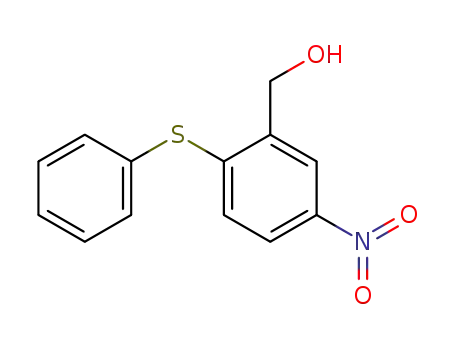 Molecular Structure of 52548-33-1 (Benzenemethanol, 5-nitro-2-(phenylthio)-)