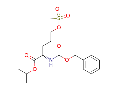 Molecular Structure of 176237-45-9 (L-Norvaline, 5-[(methylsulfonyl)oxy]-N-[(phenylmethoxy)carbonyl]-, 1-methylethyl ester)