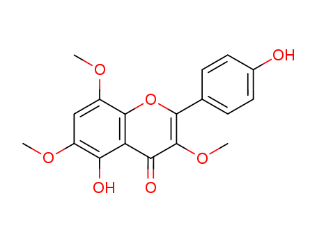 Molecular Structure of 112667-10-4 (4H-1-Benzopyran-4-one,5-hydroxy-2-(4-hydroxyphenyl)-3,6,8-trimethoxy-)