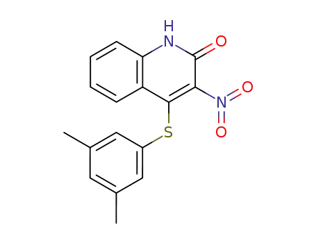 Molecular Structure of 172469-81-7 (4-[(3,5-dimethylphenyl)sulfanyl]-3-nitroquinolin-2(1H)-one)