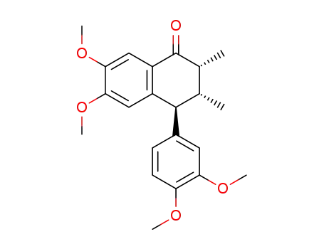 Molecular Structure of 114029-73-1 (1(2H)-Naphthalenone,4-(3,4-dimethoxyphenyl)-3,4-dihydro-6,7-dimethoxy-2,3-dimethyl-, (2R,3R,4R)-)