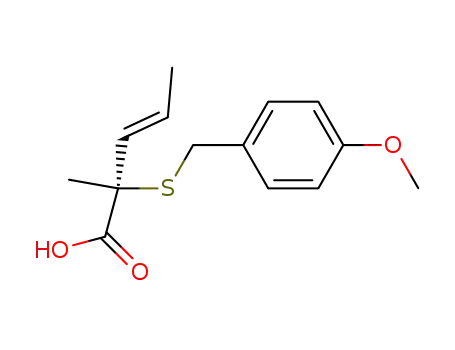 Molecular Structure of 188443-86-9 ((2S,3E)-2-(4-Methoxybenzylthio)-2-methylpent-3-enoic acid)