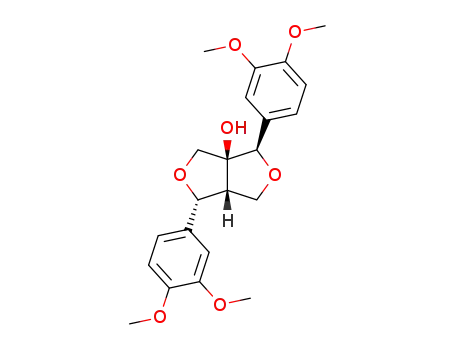 Molecular Structure of 469-28-3 (1,4-bis(3,4-dimethoxyphenyl)dihydro-1H,3H-furo[3,4-c]furan-3a(4H)-ol)