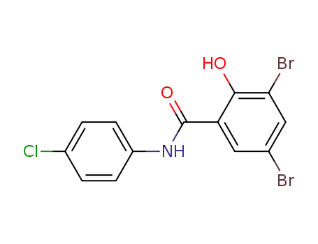 Molecular Structure of 6149-62-8 (3,5-dibromo-N-(4-chlorophenyl)-2-hydroxybenzamide)