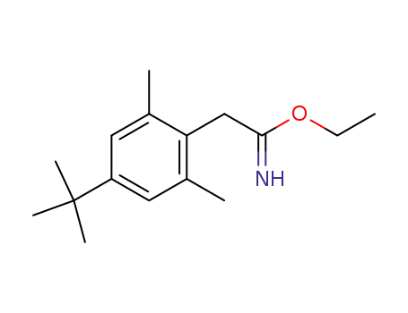Molecular Structure of 208719-08-8 (2-(4-tert-Butyl-2,6-dimethyl-phenyl)-acetimidic acid ethyl ester)
