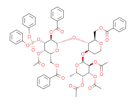 Molecular Structure of 168106-15-8 (O-(4-O-Acetyl-2,6-di-O-benzoyl-3-O-diphenylphosphono-β-D-galactopyranosyl)-(1->4)-O-<(2,3,4-tri-O-acetyl-α-L-fucopyranosyl)-(1->3)>-1,5-anhydro-6-O-benzoyl-2-deoxy-D-arabino-hexitol)