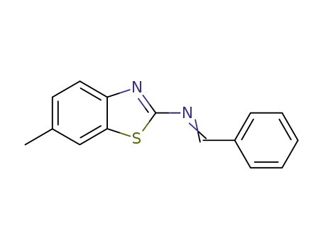 Molecular Structure of 75000-92-9 (2-Benzothiazolamine, 6-methyl-N-(phenylmethylene)-)