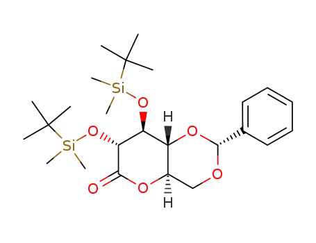 Molecular Structure of 498554-04-4 (4,6-O-benzylidene-2,3-bis-O-(tert-butyldimethylsilyl)-D-glucono-1,5-lactone)