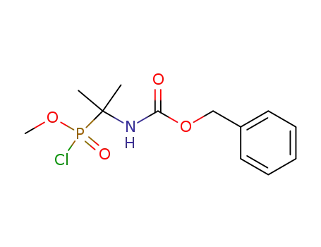 Molecular Structure of 436855-33-3 (Carbamic acid, [1-(chloromethoxyphosphinyl)-1-methylethyl]-,
phenylmethyl ester)