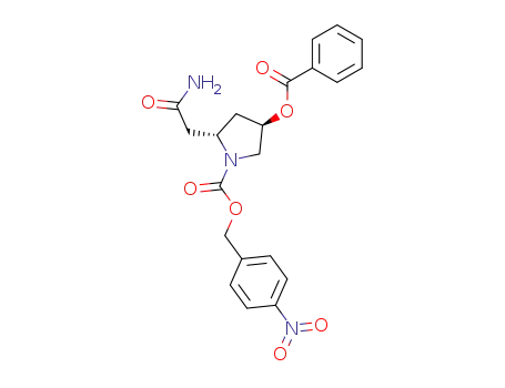 Molecular Structure of 474670-31-0 (1-Pyrrolidinecarboxylic acid, 2-(2-amino-2-oxoethyl)-4-(benzoyloxy)-,
(4-nitrophenyl)methyl ester, (2S,4R)-)