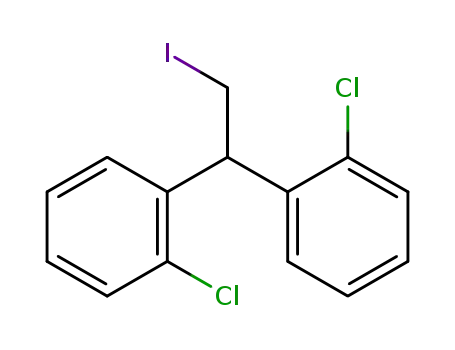 Molecular Structure of 16699-34-6 (Benzene,1,1'-(2-iodoethylidene)bis[2-chloro-)