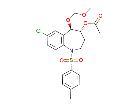 Molecular Structure of 926035-11-2 ((4R,5R)-4-acetoxy-7-chloro-5-methoxymethoxy-1-(p-toluenesulfonyl)-2,3,4,5-tetrahydro-1H-1-benzazepine)
